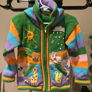 Craft Colorful Knit Sweater with Nature Motifs